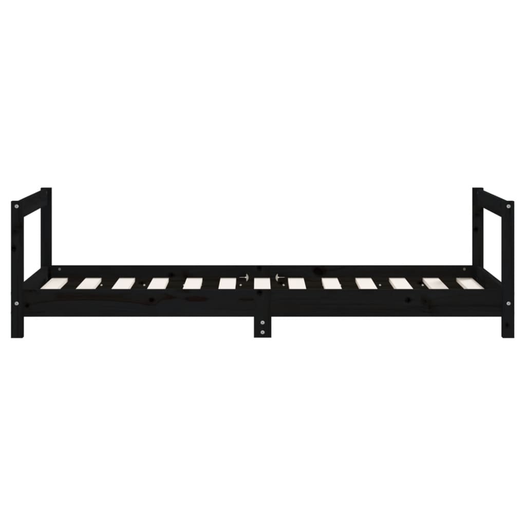 Children's bed black 80x160 cm solid pine wood