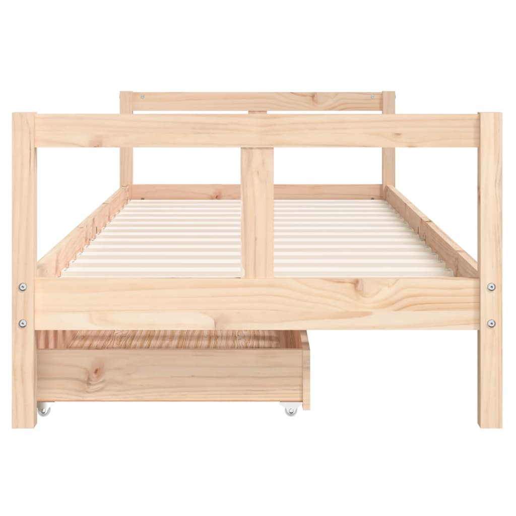 Children's bed with drawers 80x200 cm solid pine wood