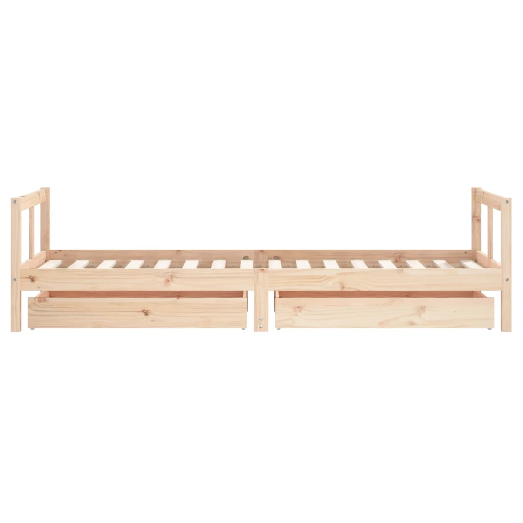 Children's bed with drawers 80x200 cm solid pine wood