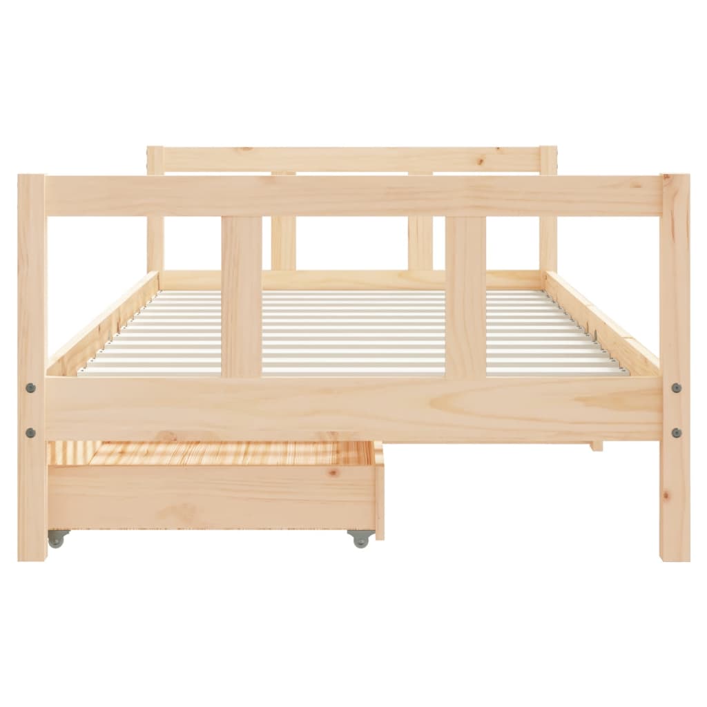 Children's bed with drawers 90x190 cm solid pine wood