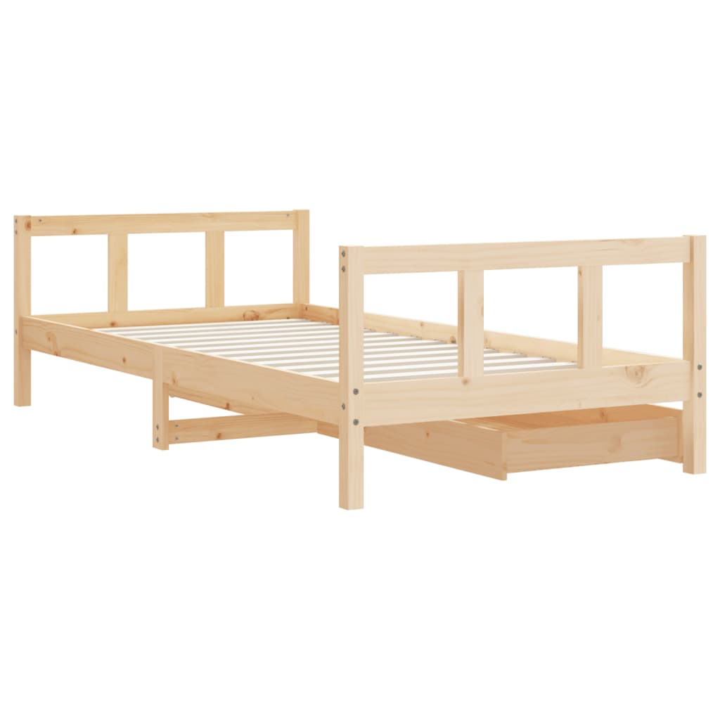 Children's bed with drawers 90x190 cm solid pine wood