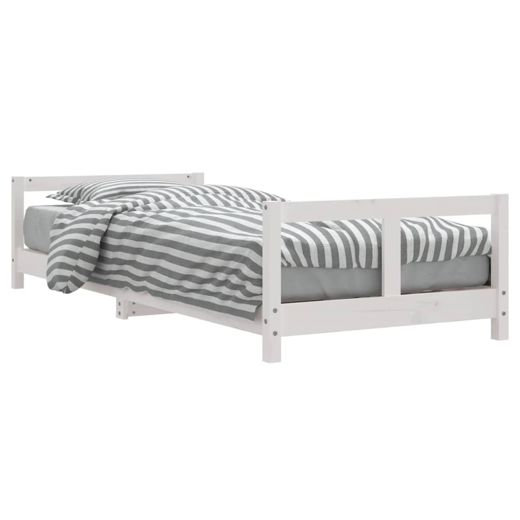 Children's bed white 80x200 cm solid pine wood