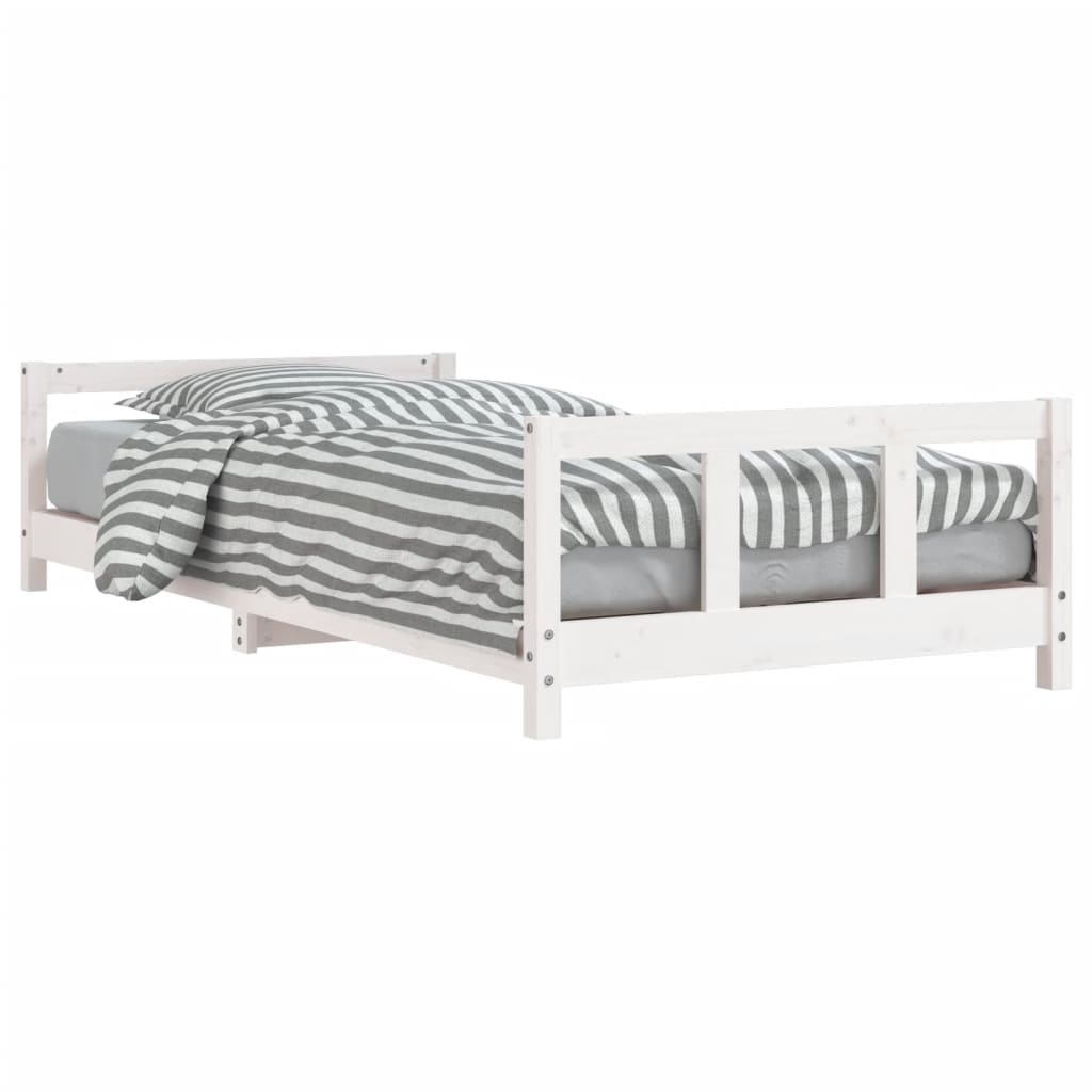 Children's bed white 90x200 cm solid pine wood