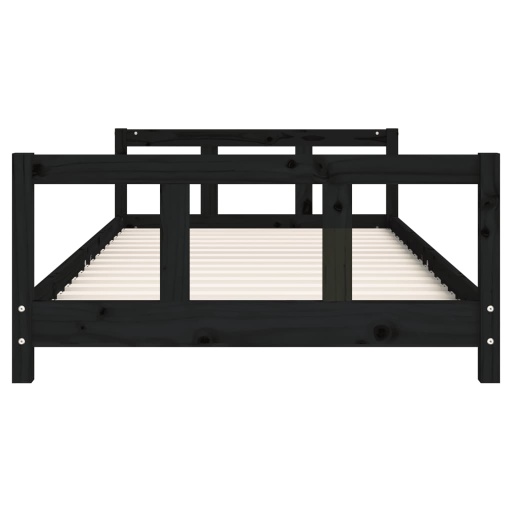 Children's bed black 90x200 cm solid pine wood