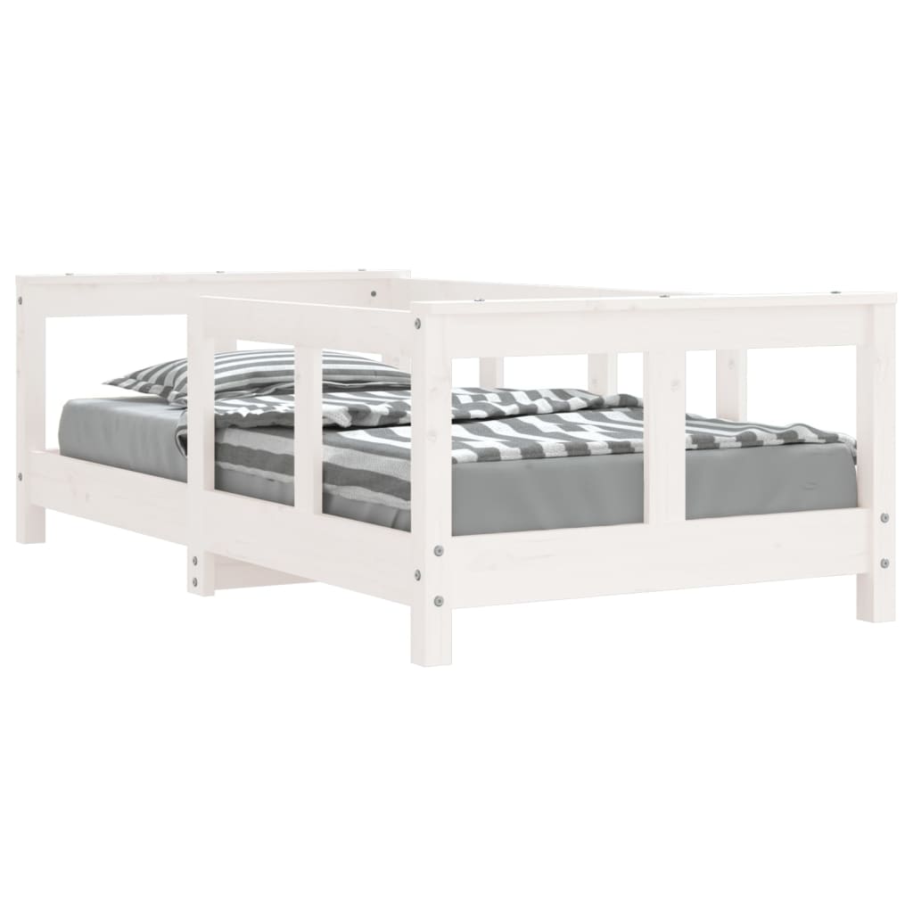 Children's bed white 70x140 cm solid pine wood