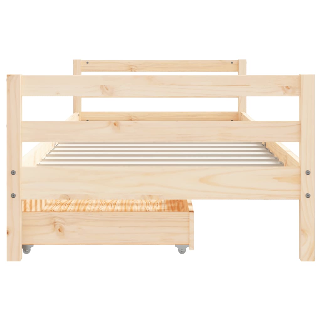 Children's bed with drawers 90x200 cm solid pine wood