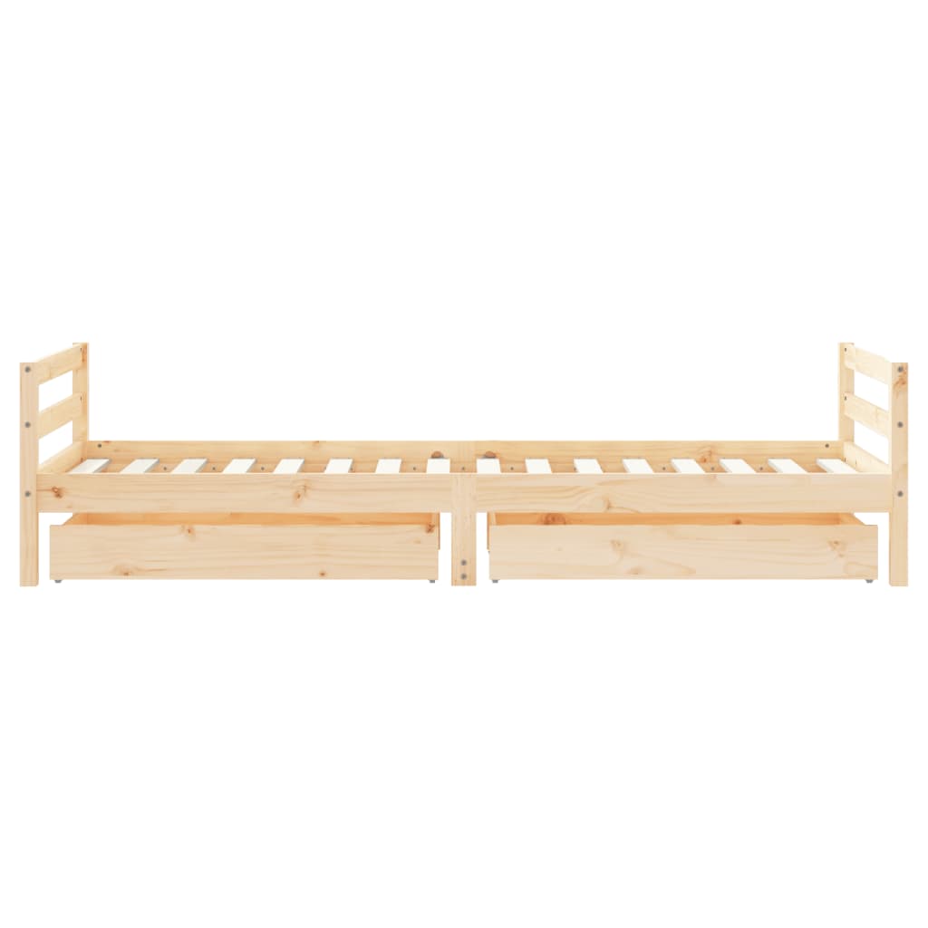 Children's bed with drawers 90x200 cm solid pine wood