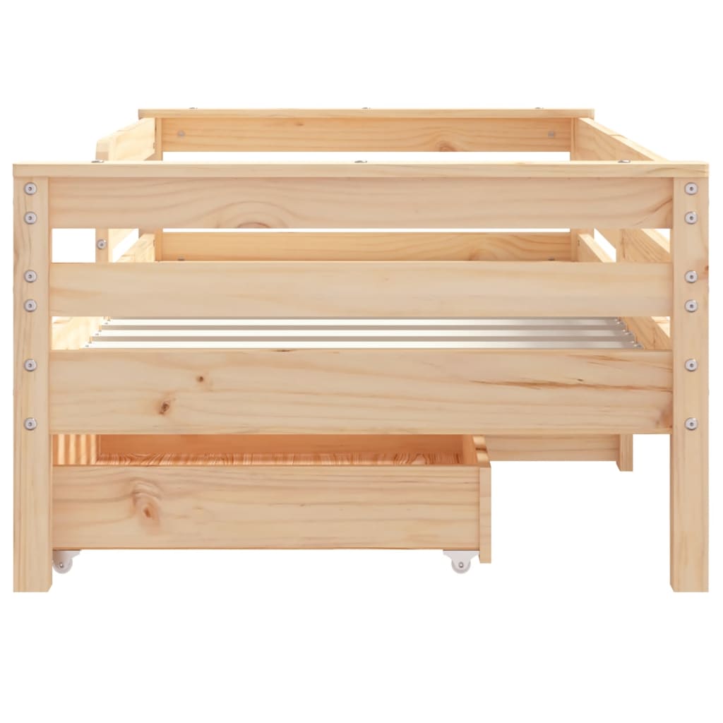 Children's bed with drawers 70x140 cm solid pine wood