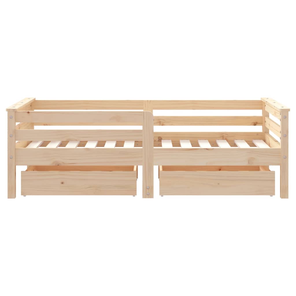 Children's bed with drawers 70x140 cm solid pine wood