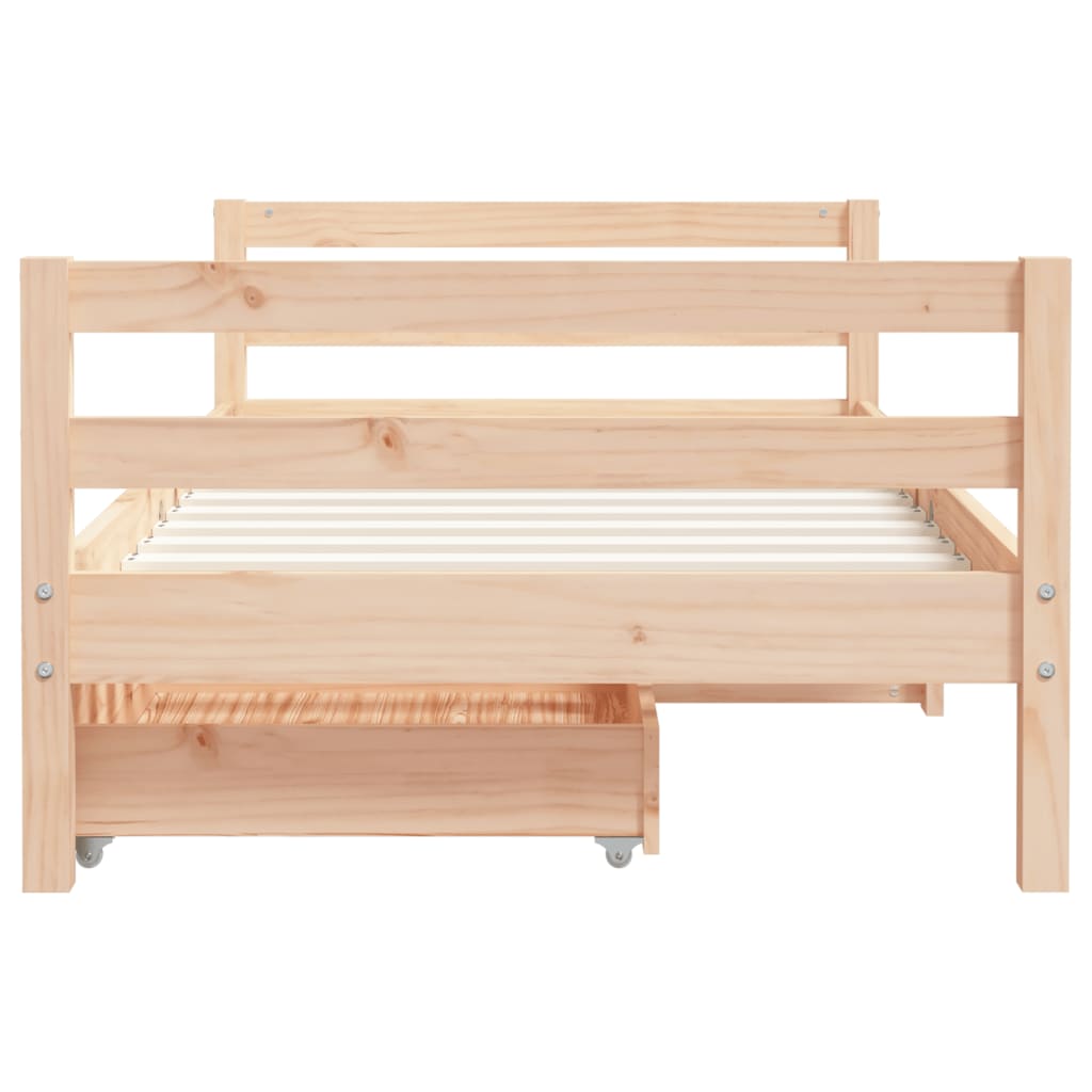 Children's bed with drawers 80x160 cm solid pine wood