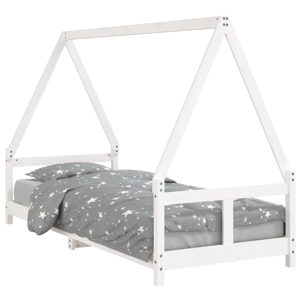 Children's bed white 80x200 cm solid pine wood