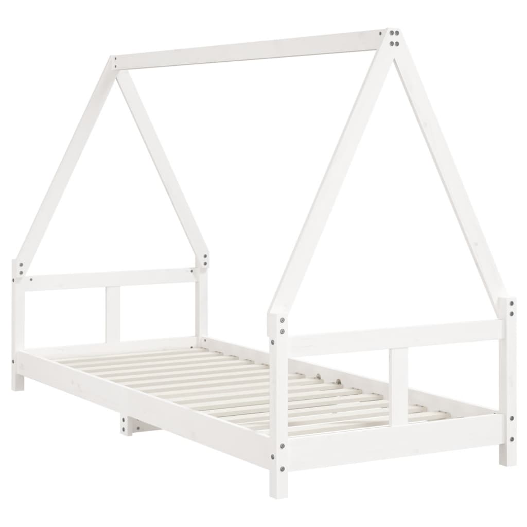 Children's bed white 80x200 cm solid pine wood