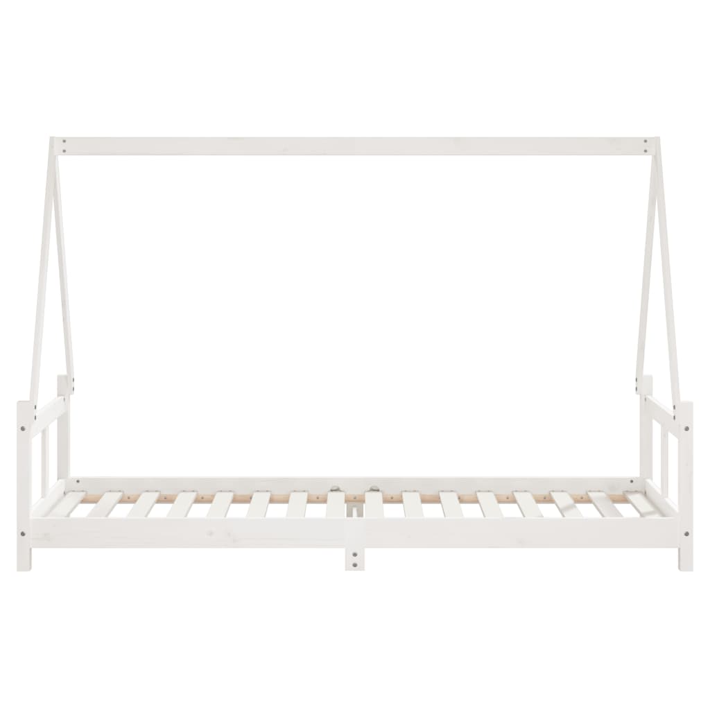 Children's bed white 80x200 cm solid pine wood