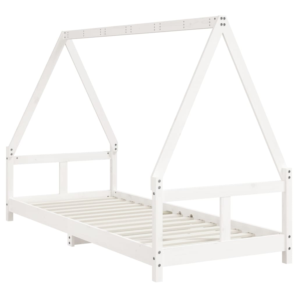 Children's bed white 80x200 cm solid pine wood