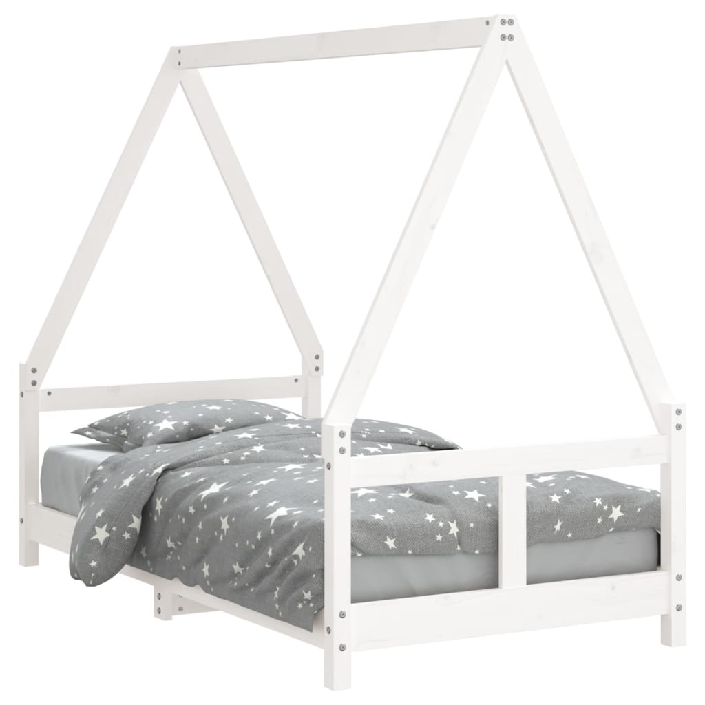 Children's bed white 80x160 cm solid pine wood