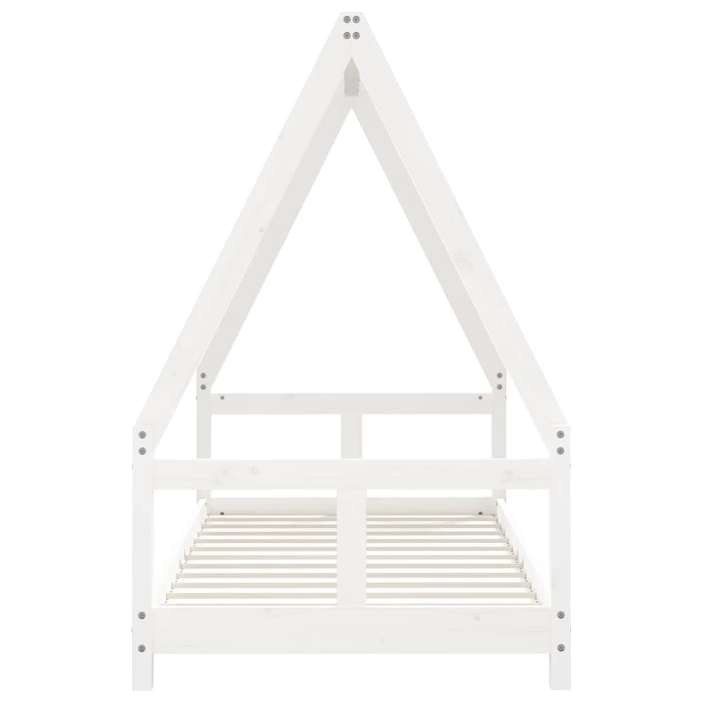 Children's bed white 80x160 cm solid pine wood