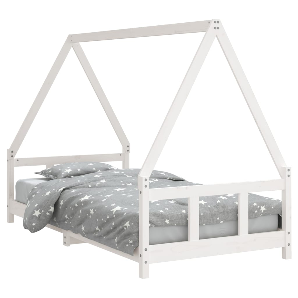 Children's bed white 90x190 cm solid pine wood