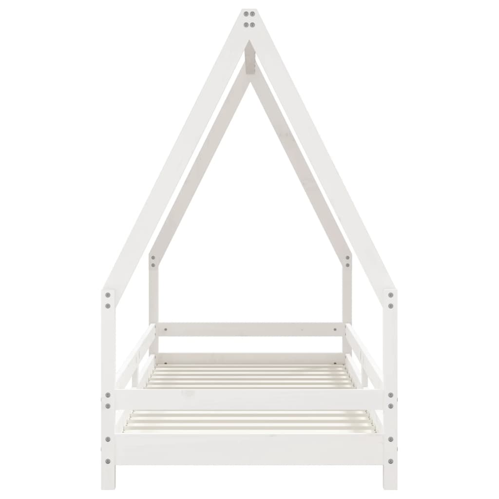 Children's bed white 80x200 cm solid pine wood