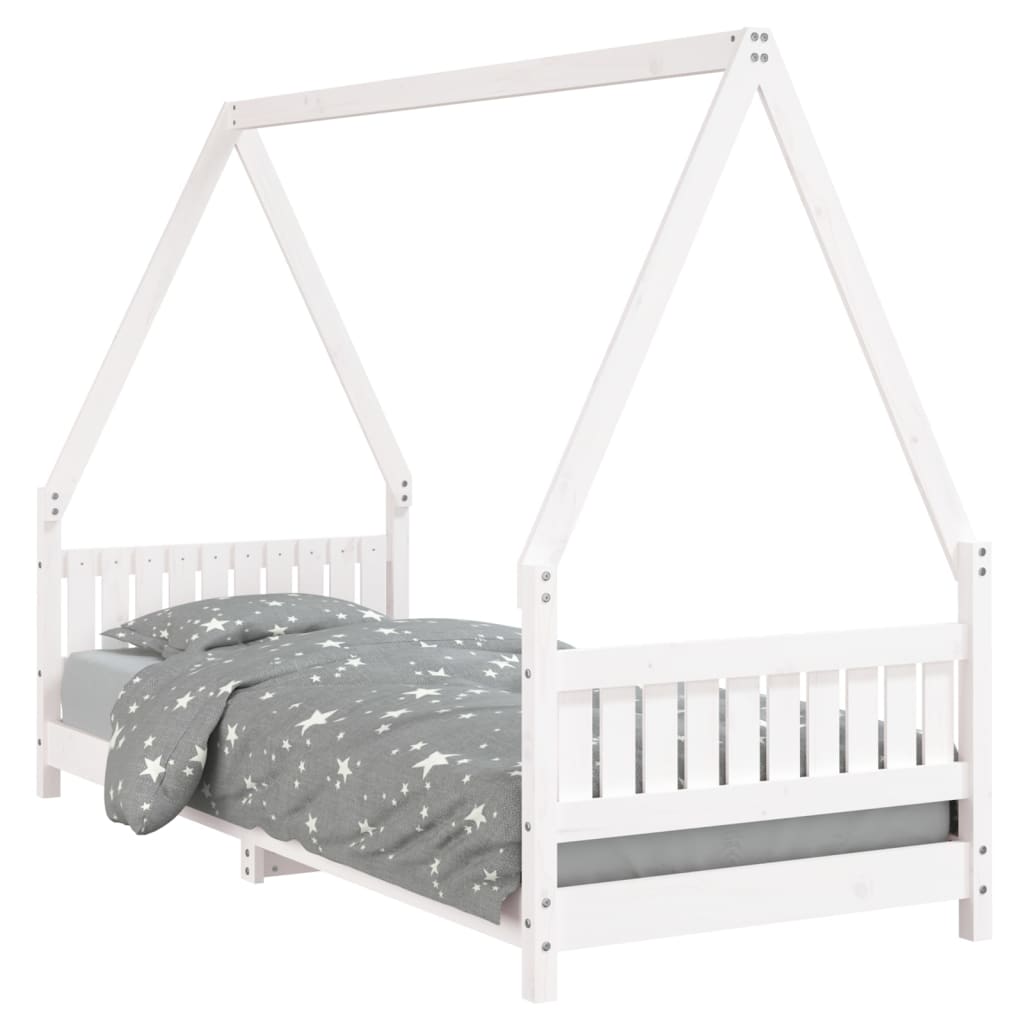 Children's bed white 80x200 cm solid pine wood