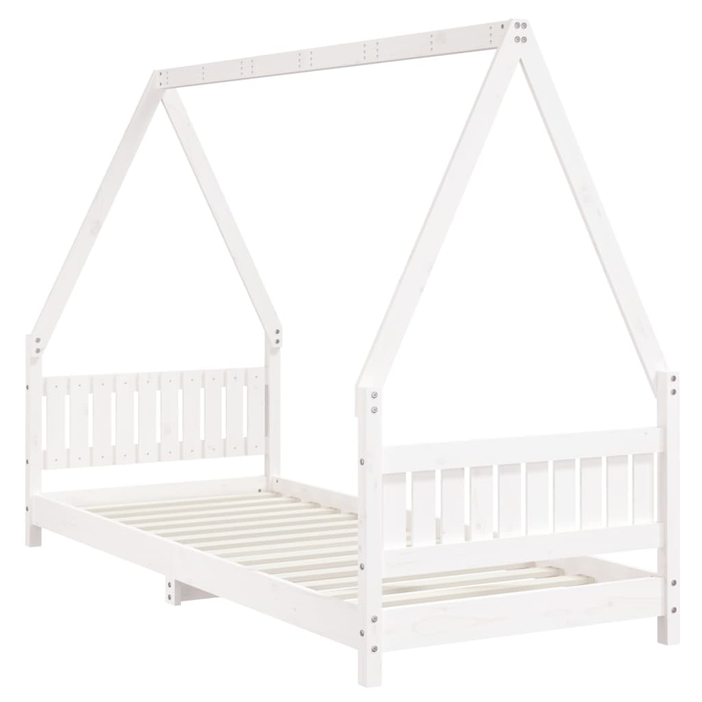 Children's bed white 80x200 cm solid pine wood