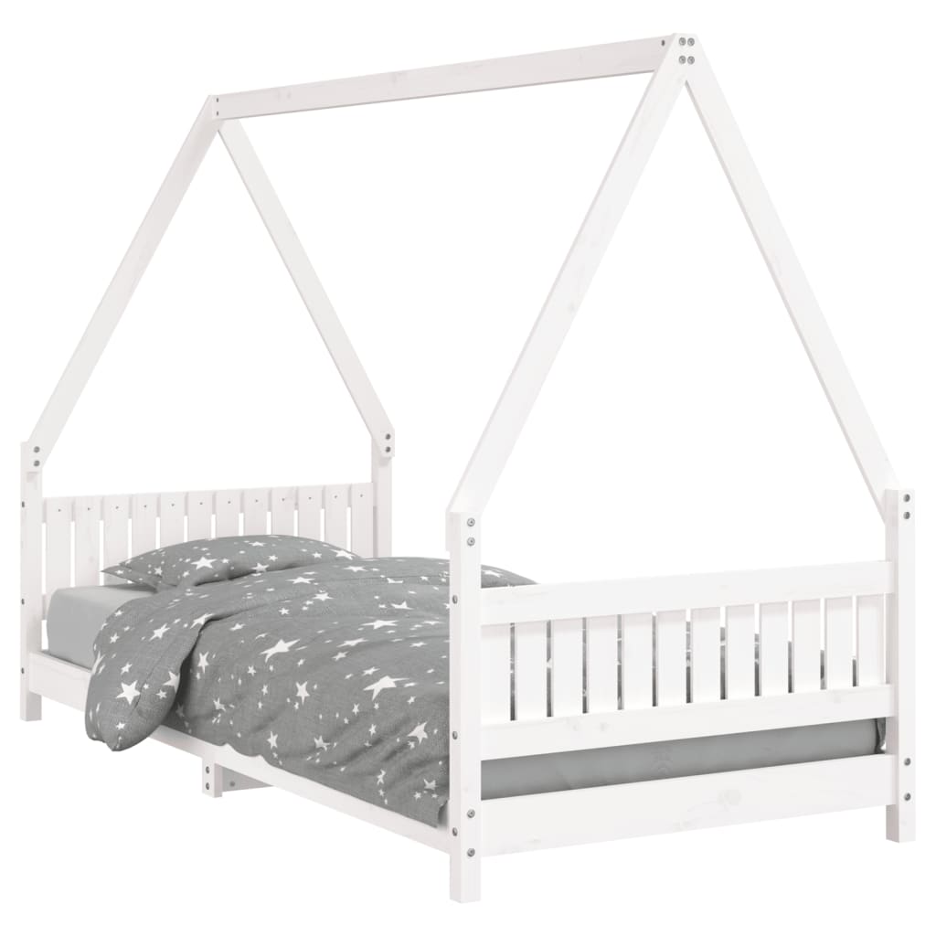 Children's bed white 90x200 cm solid pine wood