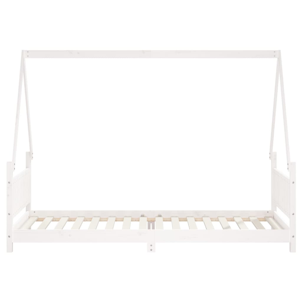 Children's bed white 90x200 cm solid pine wood