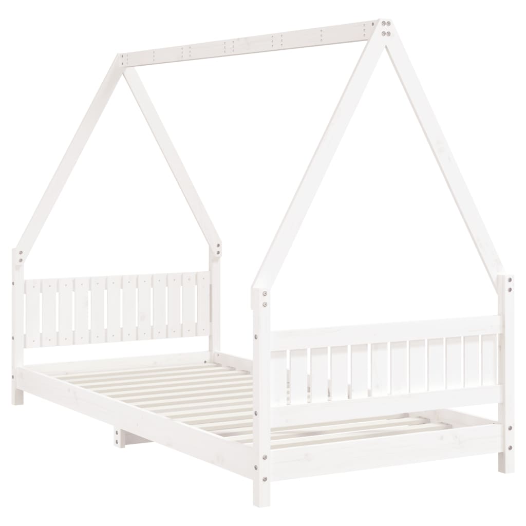 Children's bed white 90x200 cm solid pine wood