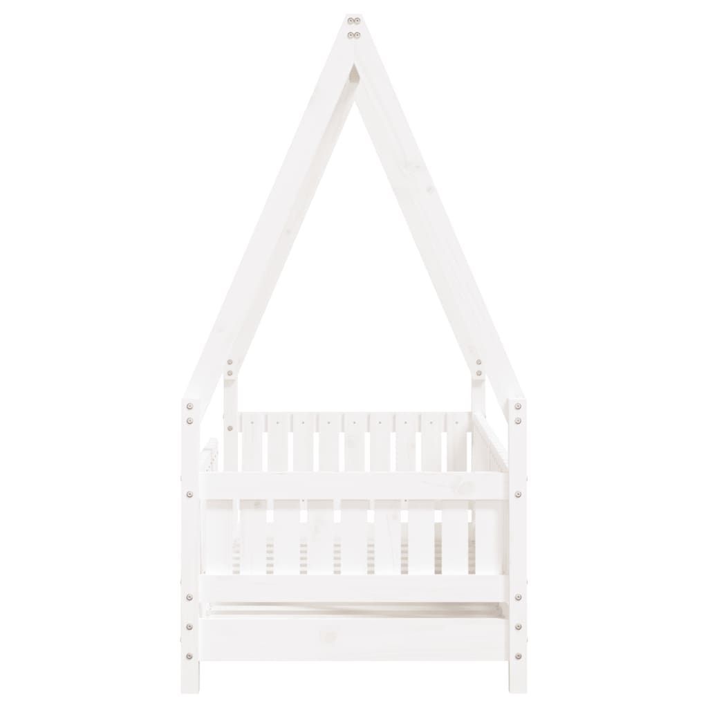 Children's bed white 70x140 cm solid pine wood