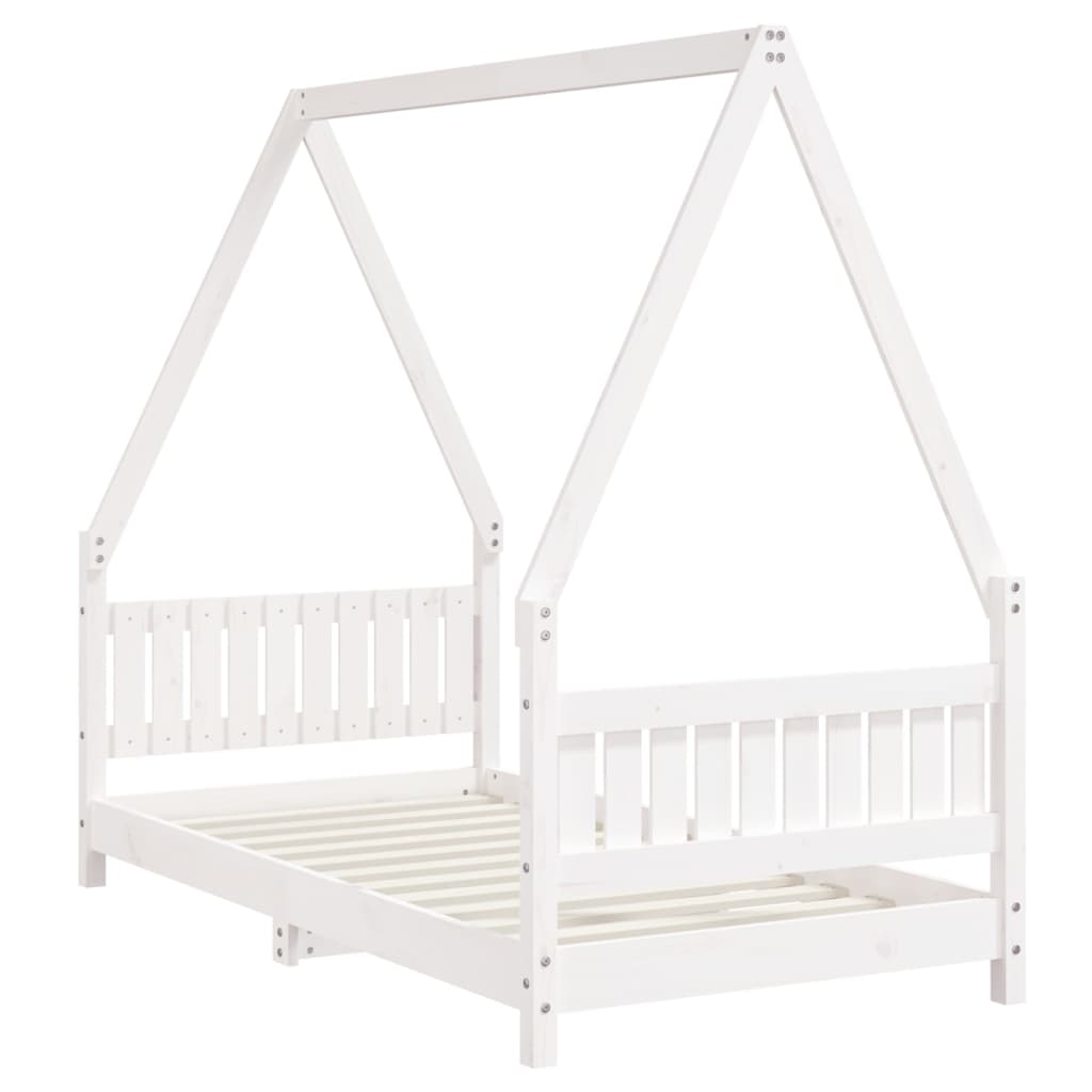 Children's bed white 80x160 cm solid pine wood