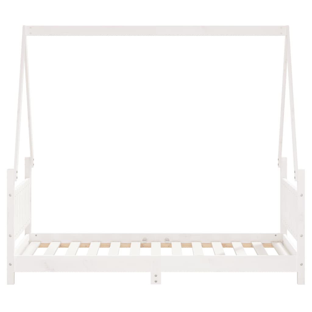 Children's bed white 80x160 cm solid pine wood