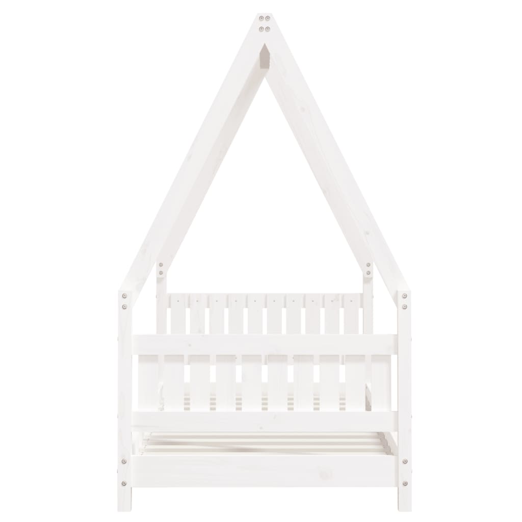 Children's bed white 80x160 cm solid pine wood