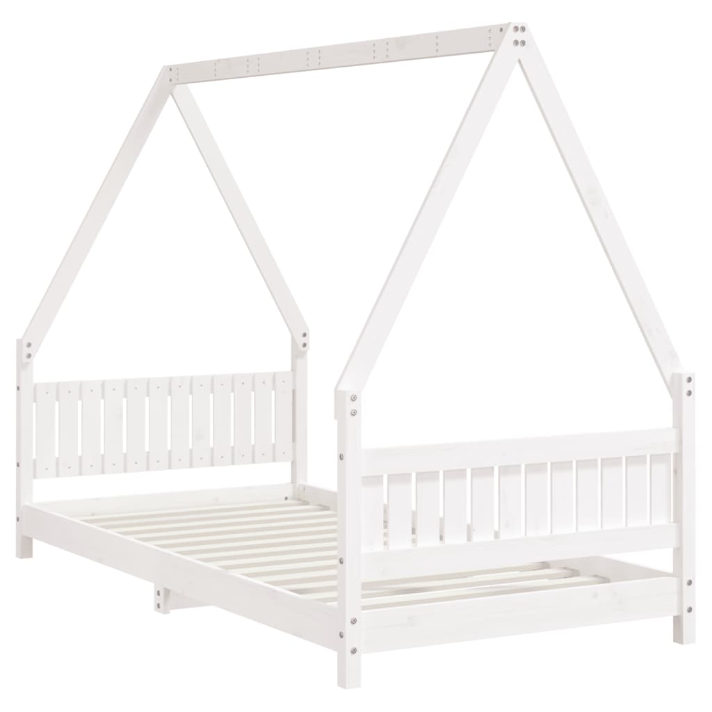 Children's bed white 90x190 cm solid pine wood