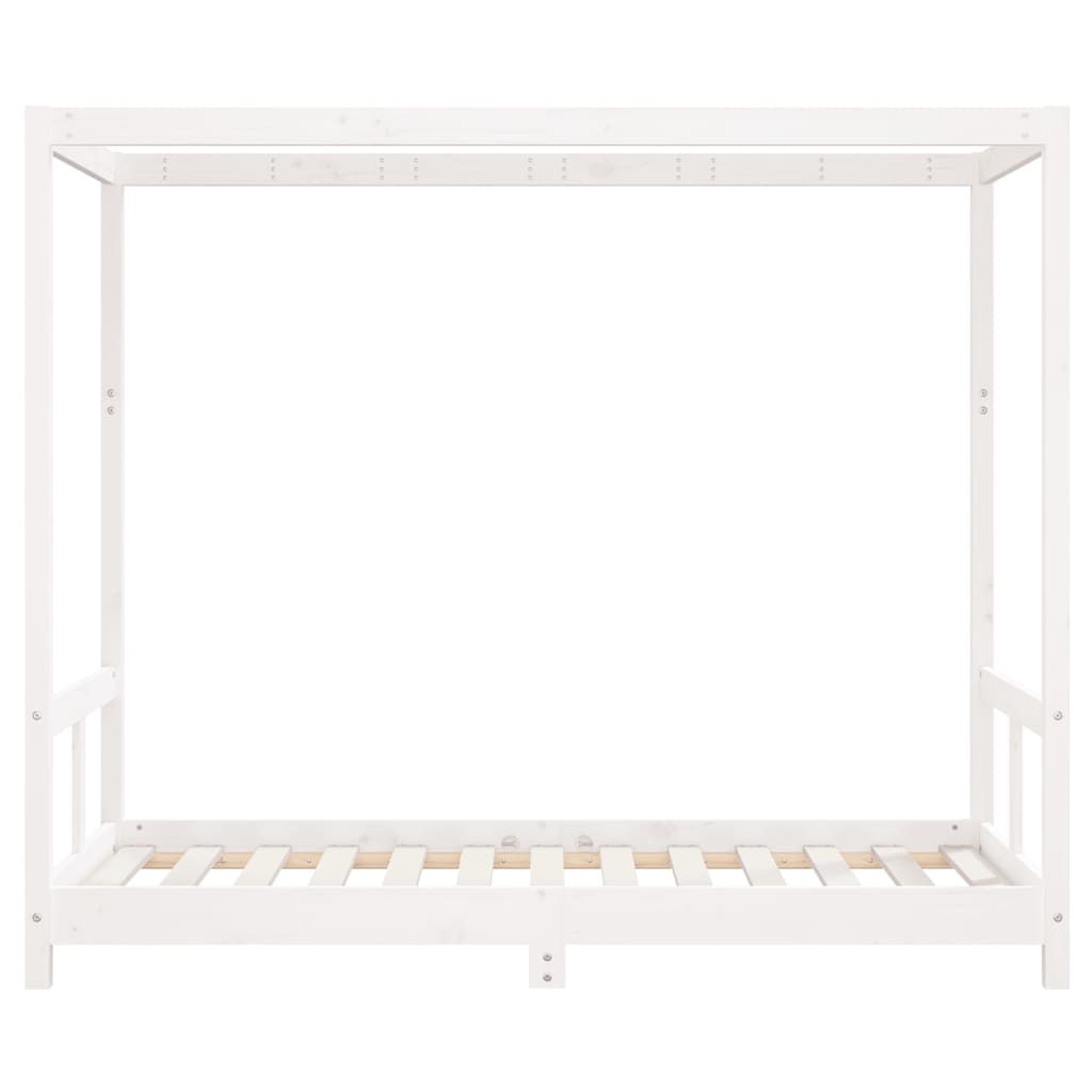 Children's bed white 80x160 cm solid pine wood