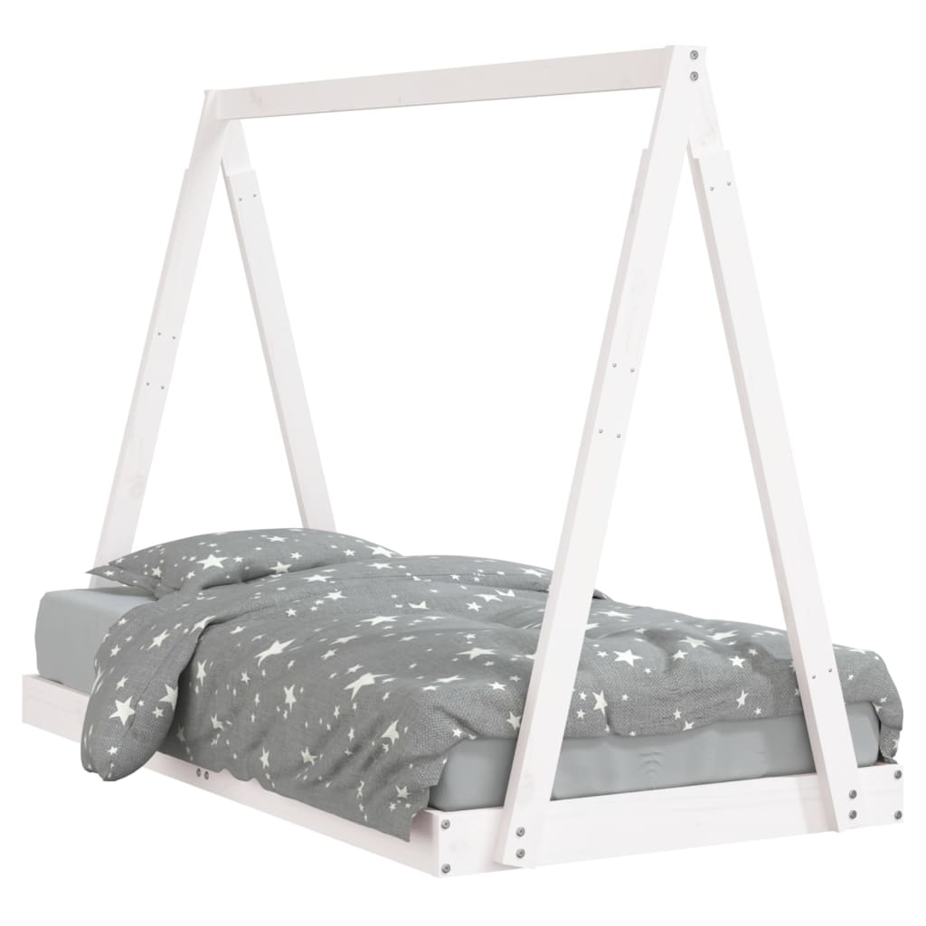 Children's bed white 80x160 cm solid pine wood