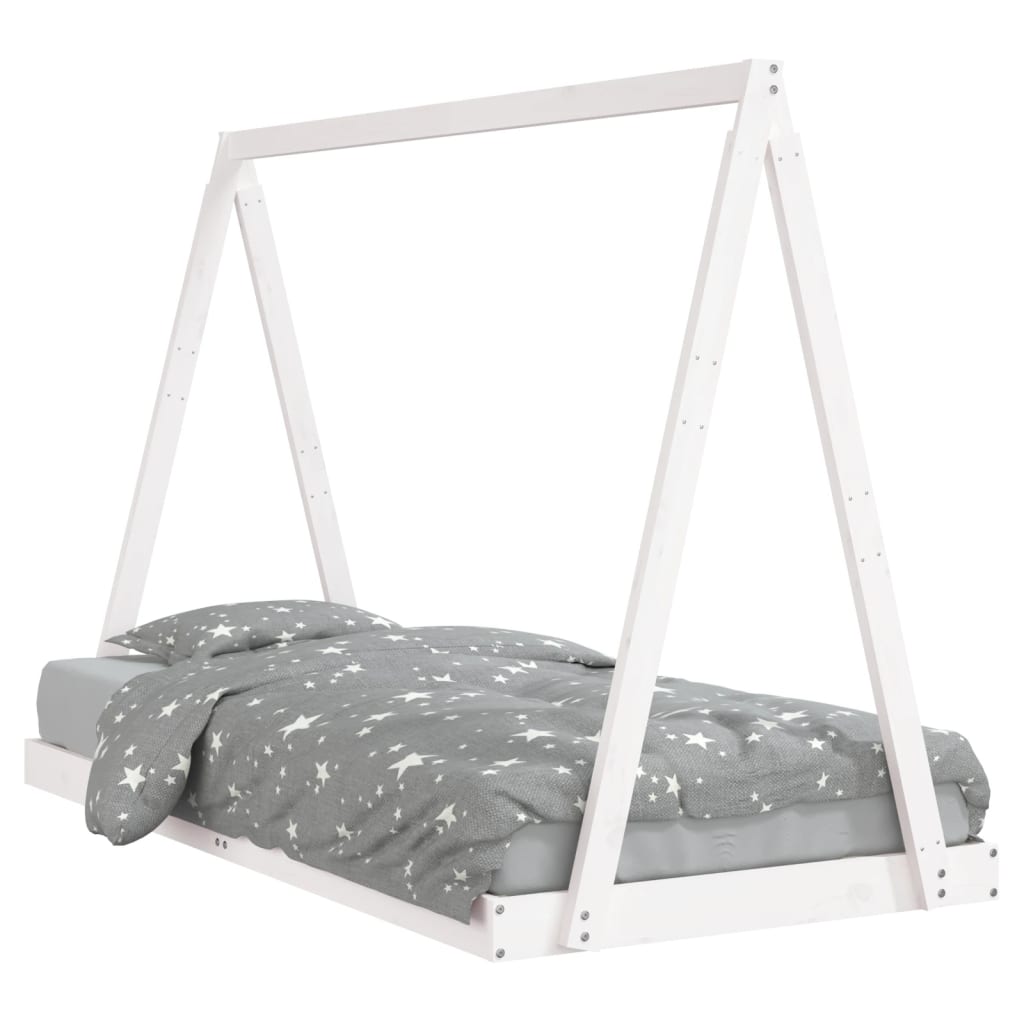 Children's bed white 90x190 cm solid pine wood