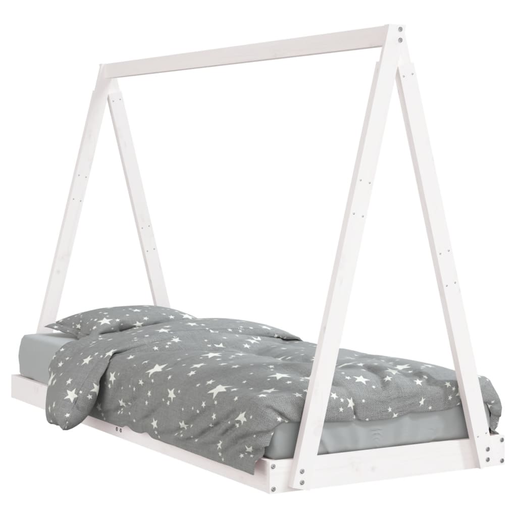 Children's bed white 80x200 cm solid pine wood