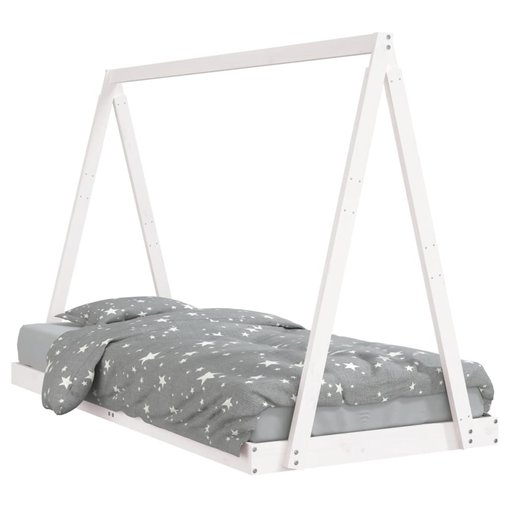 Children's bed white 90x200 cm solid pine wood