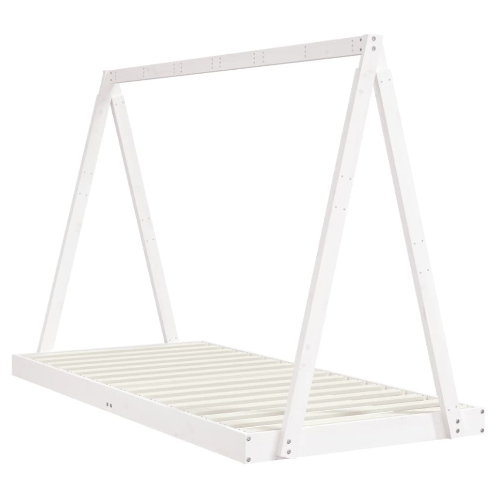 Children's bed white 90x200 cm solid pine wood