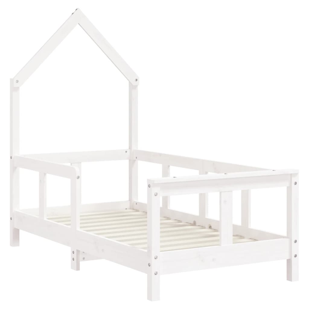 Children's bed white 70x140 cm solid pine wood