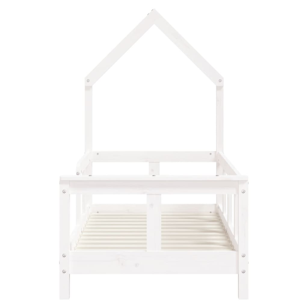 Children's bed white 70x140 cm solid pine wood