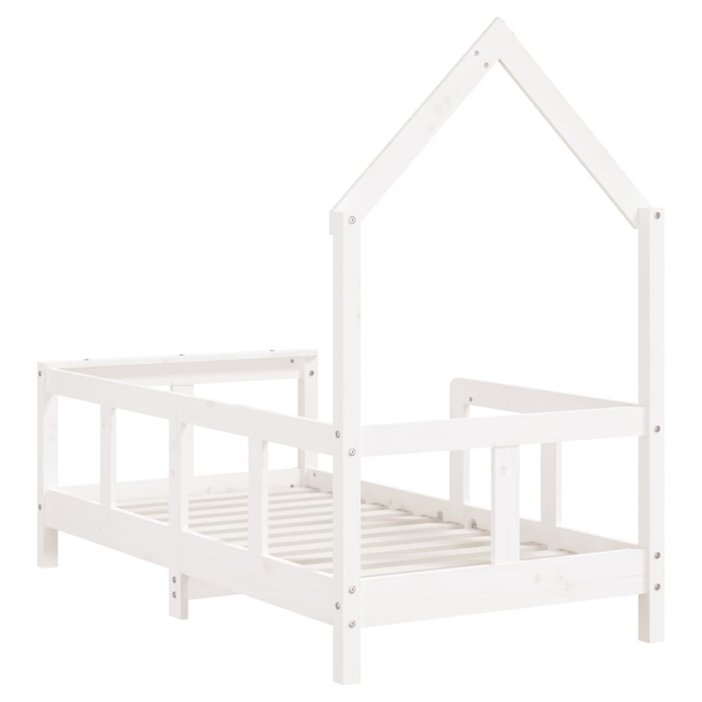 Children's bed white 70x140 cm solid pine wood