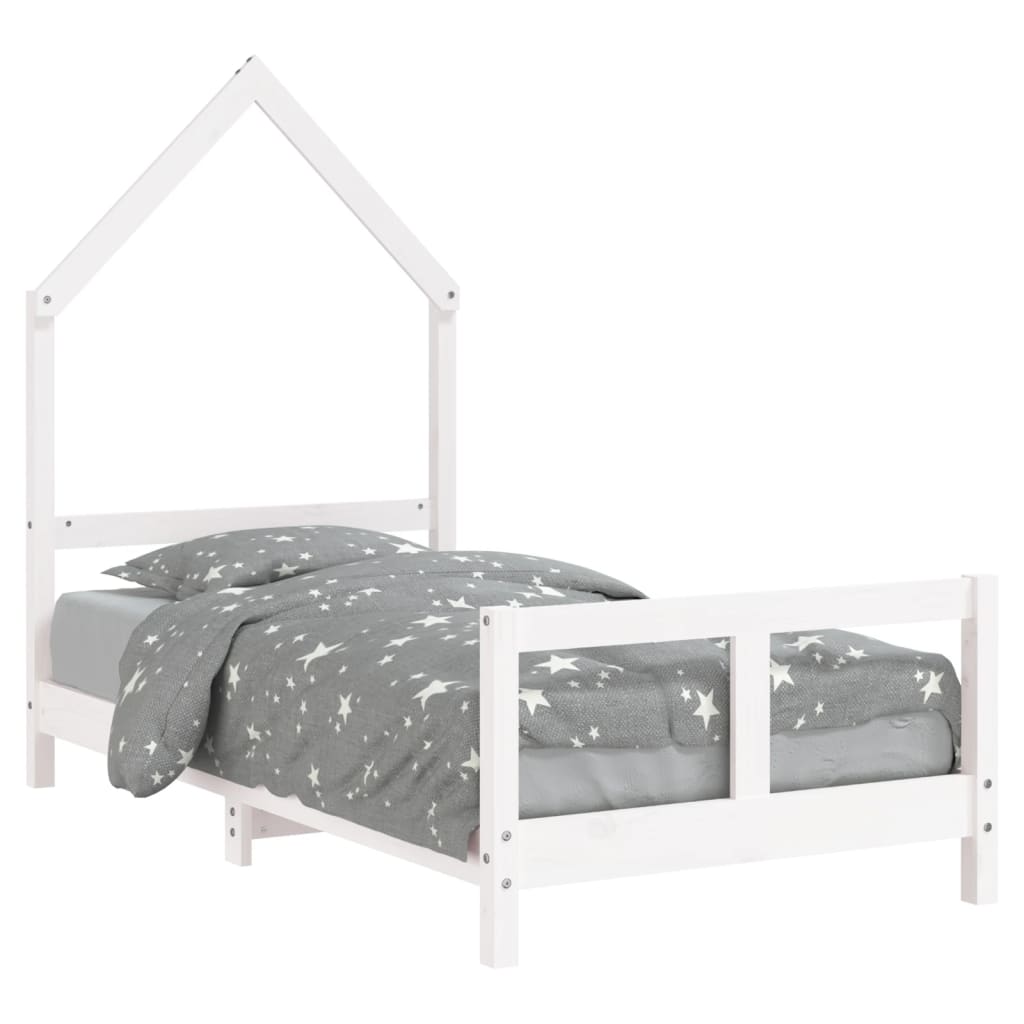 Children's bed white 80x160 cm solid pine wood