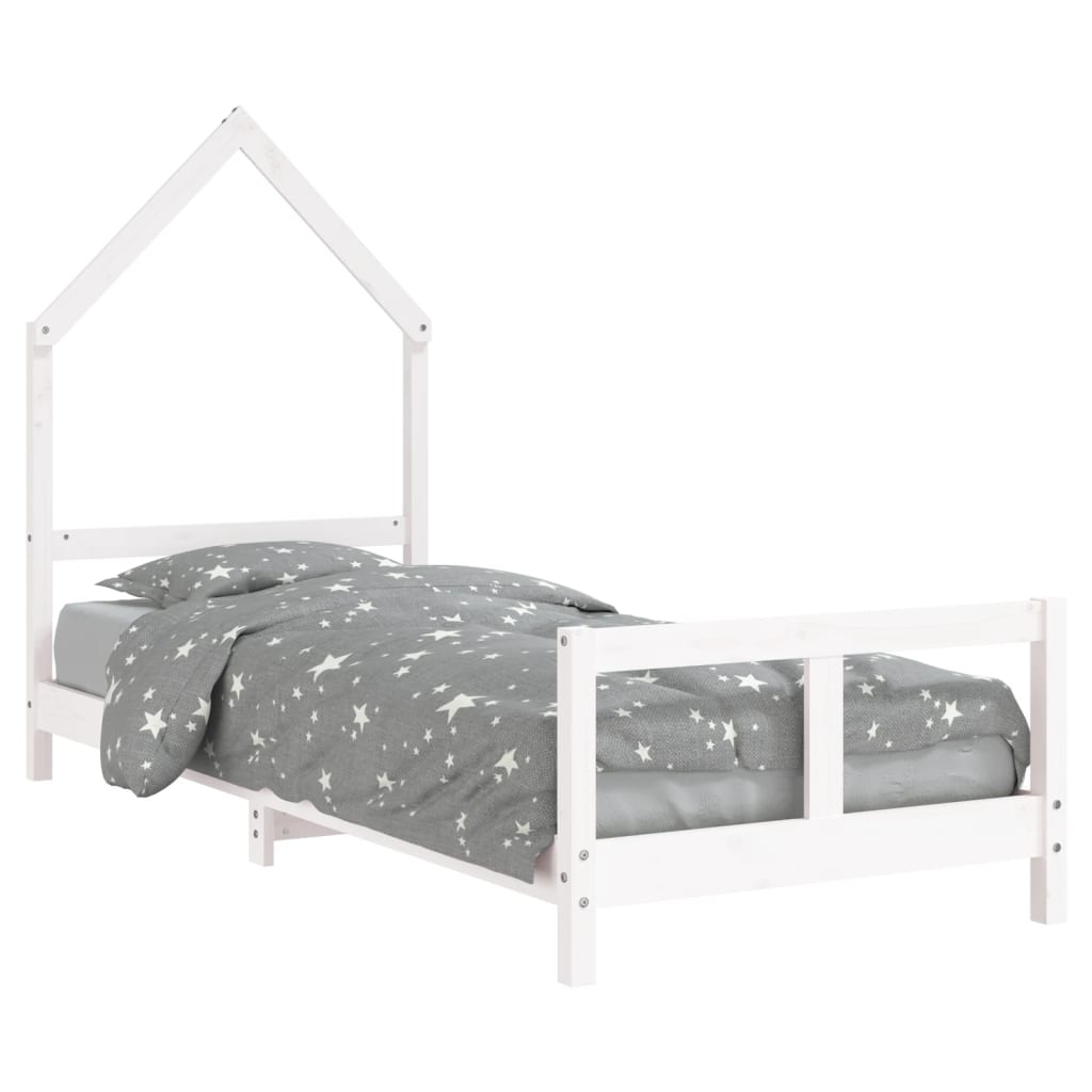 Children's bed white 80x200 cm solid pine wood