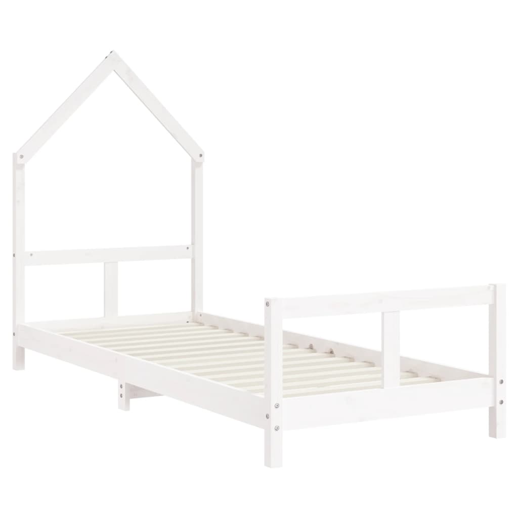 Children's bed white 80x200 cm solid pine wood