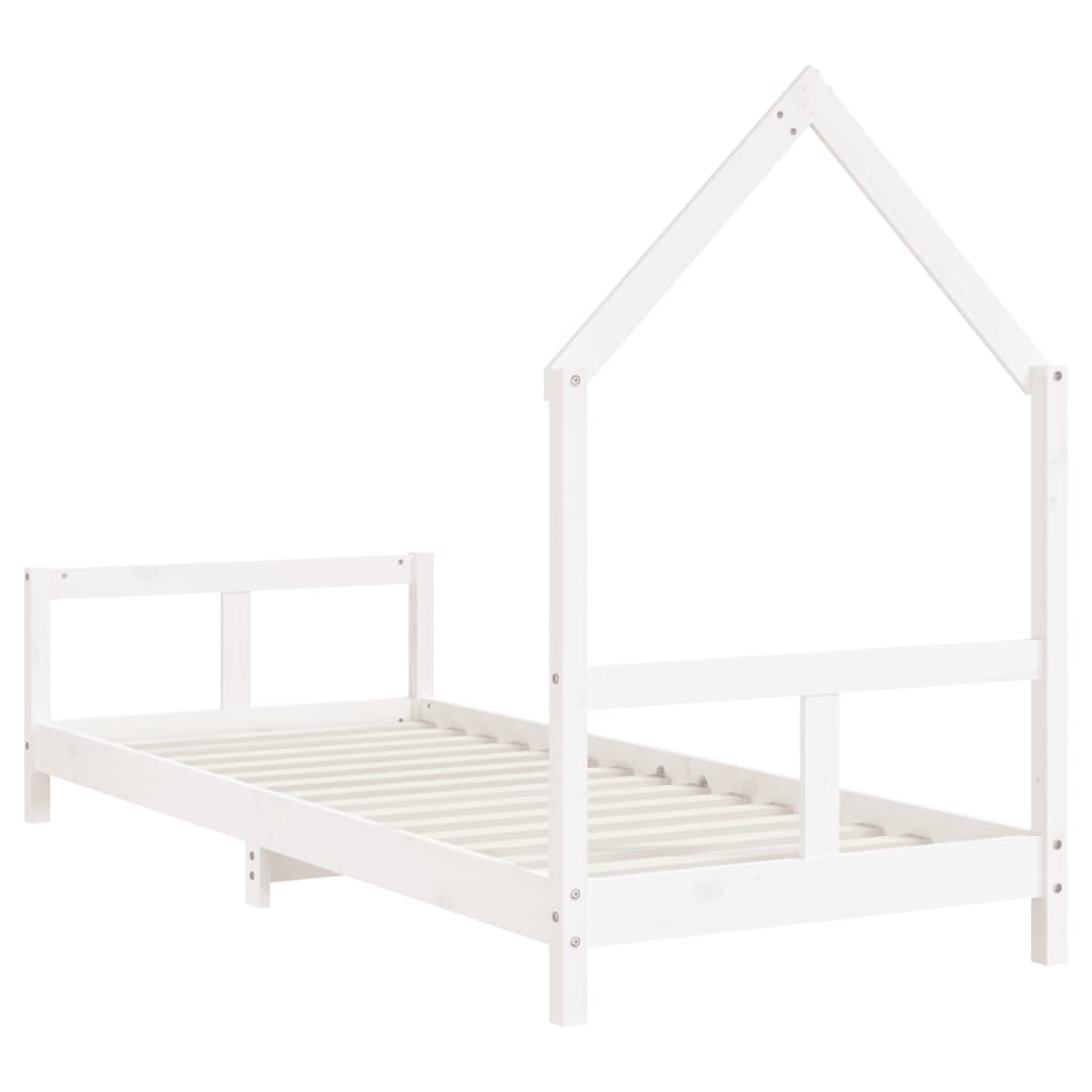 Children's bed white 80x200 cm solid pine wood