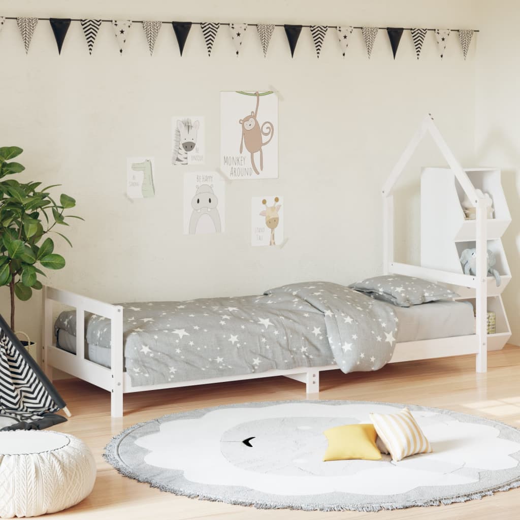 Children's bed white 80x200 cm solid pine wood