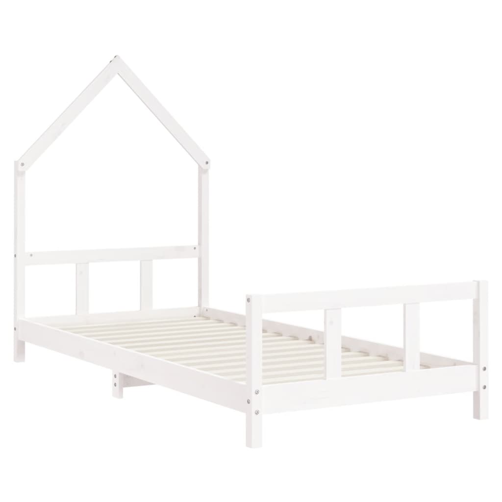 Children's bed white 90x200 cm solid pine wood