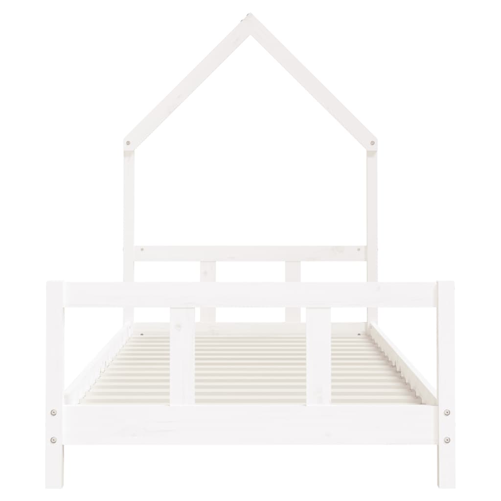 Children's bed white 90x200 cm solid pine wood