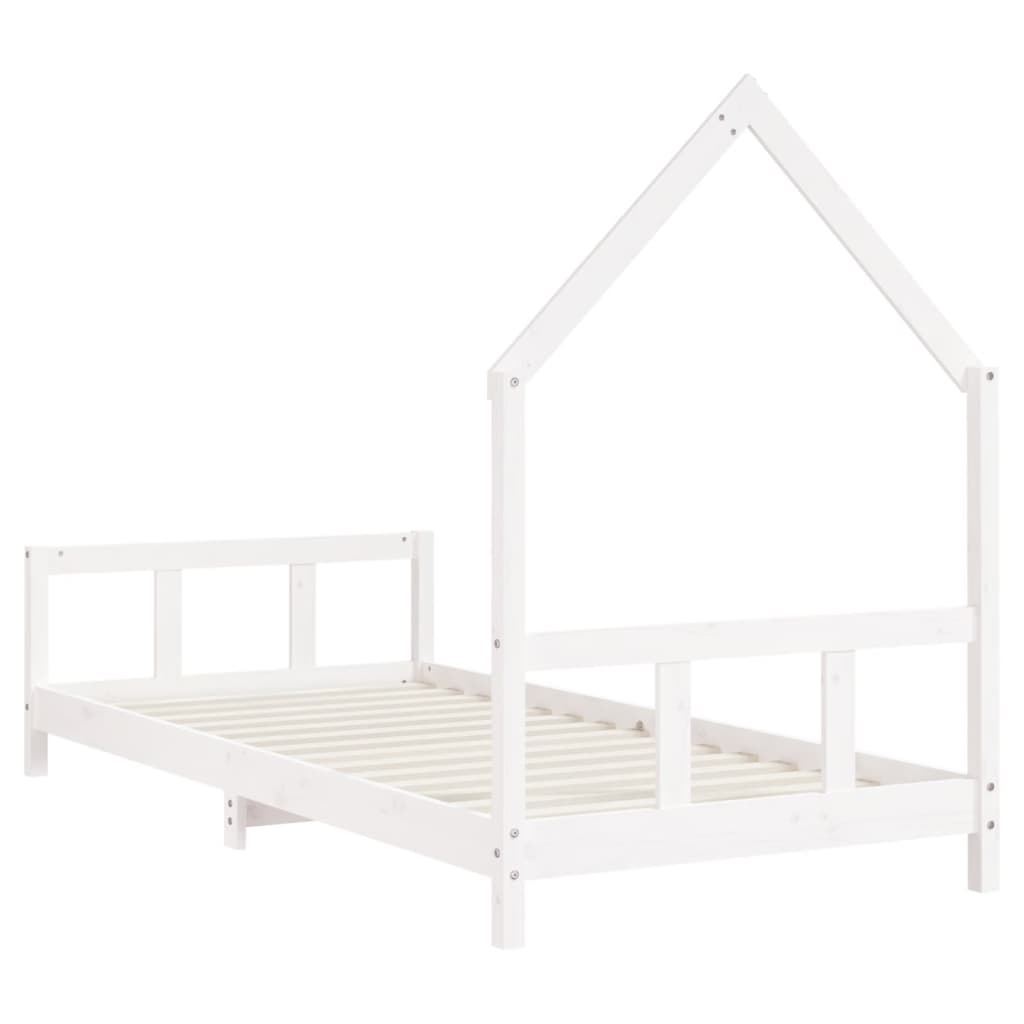 Children's bed white 90x200 cm solid pine wood