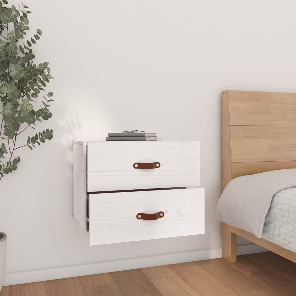 Wall Bedside Table White 50x36x40 cm